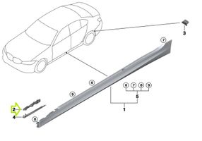 BMW 2 G42 Etuoven kynnyksen suojalista 0824809