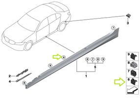 BMW 2 G42 Etuoven kynnyksen suojalista 7488355