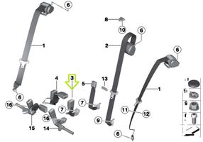 BMW 3 F30 F35 F31 Klamra tylnego pasa bezpieczeństwa 7375447