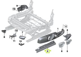 BMW 4 F32 F33 Rivestimento del binario sedile anteriore del conducente 7243557