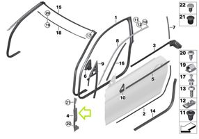 BMW 4 F32 F33 Autres éléments de garniture porte avant 7347702