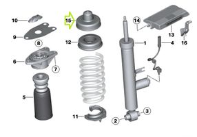 BMW 3 F30 F35 F31 Ressort hélicoïdal, support jambe de force 7057297