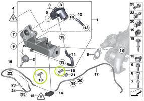 BMW 3 F30 F35 F31 Linea/tubo flessibile della valvola EGR 7799853