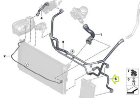 BMW M2 F87 Tubo flessibile del liquido di raffreddamento del motore 7853793