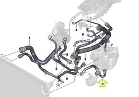 BMW 3 F30 F35 F31 Tuyau de liquide de refroidissement moteur 8616531