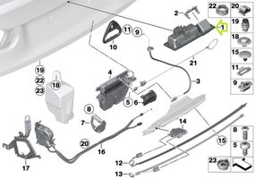 BMW 3 F30 F35 F31 Lastausoven ulkokahvan kehys 7368752