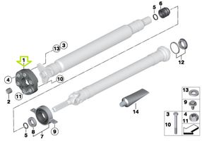 BMW X4 F26 Giunto a ciambella albero di trasmissione posteriore 7511454