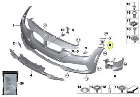 BMW 3 F30 F35 F31 Support de montage de pare-chocs avant 7279711