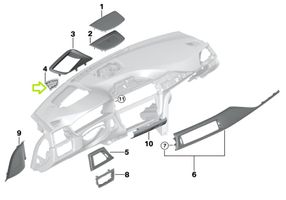 BMW 3 F30 F35 F31 Copertura griglia di ventilazione cruscotto 9218517