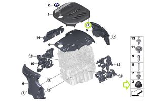 BMW 3 G20 G21 Kita variklio skyriaus detalė 7614138