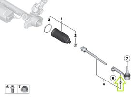 BMW 3 F30 F35 F31 Testina del tirante dello sterzo 6799967