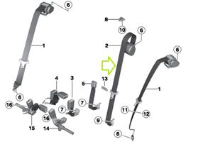 BMW 3 F30 F35 F31 Keskipaikan turvavyö (takaistuin) 7259395