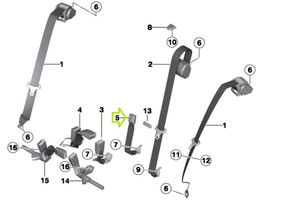 BMW 3 F30 F35 F31 Klamra tylnego pasa bezpieczeństwa 7259397