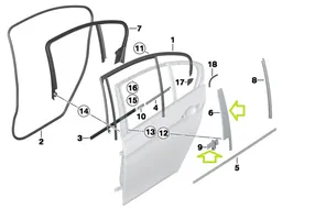 BMW 3 F30 F35 F31 Autres éléments de garniture de porte arrière 7263380