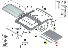 BMW 3 F30 F35 F31 Osłona przeciwsłoneczna szyberdachu 7321798