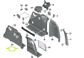 BMW X3 F25 Panneau, garniture de coffre latérale 7222221