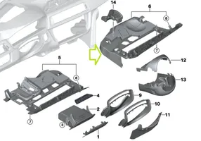 BMW 3 F30 F35 F31 Rivestimento pannello inferiore del cruscotto 9218567