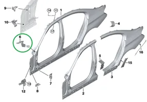 BMW 3 F30 F35 F31 Supporto di montaggio del parafango 7298016