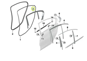 BMW 3 G20 G21 Moulures des vitres de la porte arrière 7447130