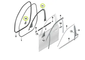 BMW 3 G20 G21 Moulures des vitres de la porte avant 9483230