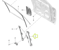 Porsche Macan Front window lifting mechanism without motor 95B837462A