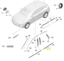 Porsche Macan Altro elemento di rivestimento della portiera posteriore 95B839476BA78