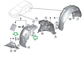 BMW 1 F20 F21 Rivestimento paraspruzzi passaruota anteriore 7260710