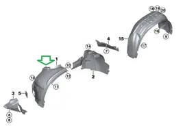 BMW X5 F15 Rivestimento paraspruzzi passaruota anteriore 7260729