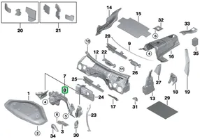 BMW 3 F30 F35 F31 Isolamento acustico del firewall 2576050