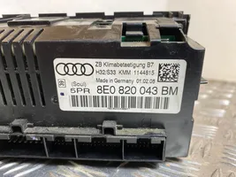 Audi A4 S4 B7 8E 8H Gaisa kondicioniera / klimata kontroles / salona apsildes vadības bloks (salonā) 8E0820043BM