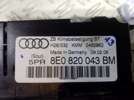 Audi A4 S4 B7 8E 8H Gaisa kondicioniera / klimata kontroles / salona apsildes vadības bloks (salonā) 8E0820043BM