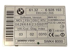 BMW 7 E65 E66 Kit calculateur ECU et verrouillage 7791573