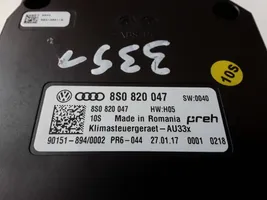 Audi TT TTS RS Mk3 8S Ilmastointi-lämmityslaitteen ohjausjärjestelmä 8S0820047