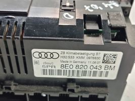 Audi A4 S4 B7 8E 8H Gaisa kondicioniera / klimata kontroles / salona apsildes vadības bloks (salonā) 8E0820043BM