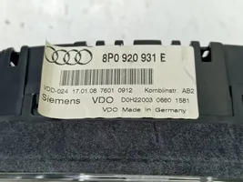 Audi A3 S3 A3 Sportback 8P Tachimetro (quadro strumenti) 8P0920931E