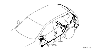 Nissan Rogue Lewa wiązka przewodów wewnętrznych 240179TA5E