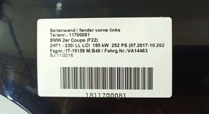 BMW 2 F22 F23 Błotnik przedni 023934