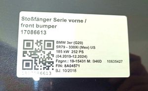 BMW 3 G20 G21 Grille calandre supérieure de pare-chocs avant 022299