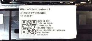 BMW X2 F39 Climate control/heater control trim 024849