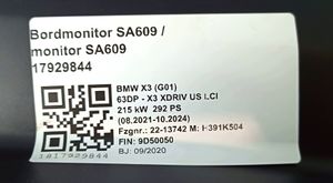 BMW X3 G01 Ekrāns / displejs / mazais ekrāns 024019