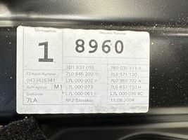 Volkswagen Touareg I Elektryczny podnośnik szyby drzwi tylnych 7E0035411A