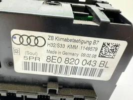 Audi A4 S4 B7 8E 8H Oro kondicionieriaus/ klimato/ pečiuko valdymo blokas (salone) 8E0820043BL