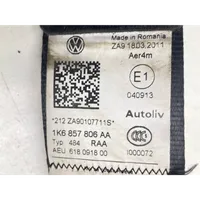 Volkswagen Golf VI Takaistuimen turvavyö 1K6857806AA