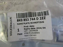 Audi A4 S4 B8 8K Valmistajan merkki/mallikirjaimet 8K0853744D