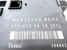 Mercedes-Benz E W211 Unité de commande module de porte 2118200426