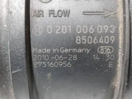 BMW 3 E90 E91 Przepływomierz masowy powietrza MAF 8506409