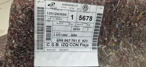 Volkswagen Polo V 6R Rivestimento pannello laterale del bagagliaio/baule 6R6867761E