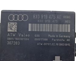 Audi A1 Pysäköintitutkan (PCD) ohjainlaite/moduuli 8X0919475AE