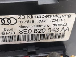 Audi A4 S4 B6 8E 8H Centralina del climatizzatore 8E0820043AA