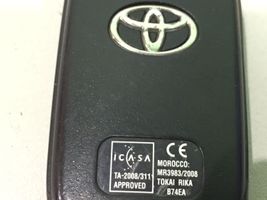 Toyota Avensis T270 Clé / carte de démarrage 